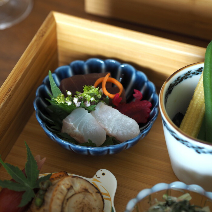 トウジキトンヤ　ぎやまん　3寸小鉢　茄子紺　/　TOJIKI　TONYA