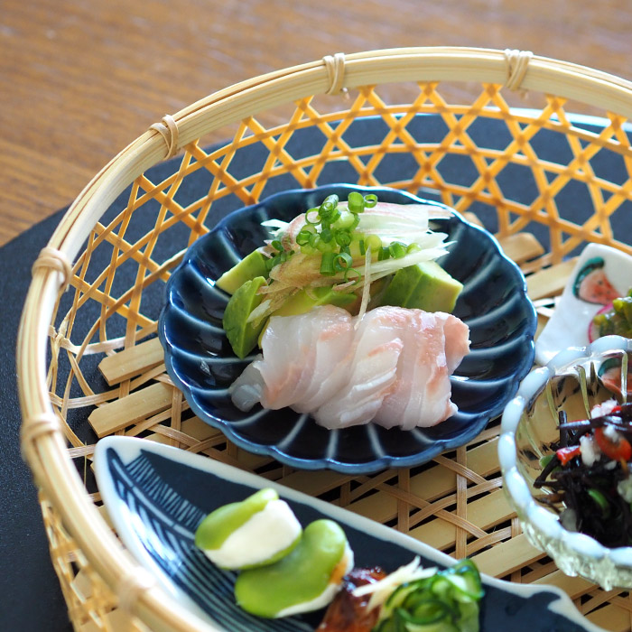 トウジキトンヤ　ぎやまん　3寸皿　茄子紺　/　TOJIKI　TONYA