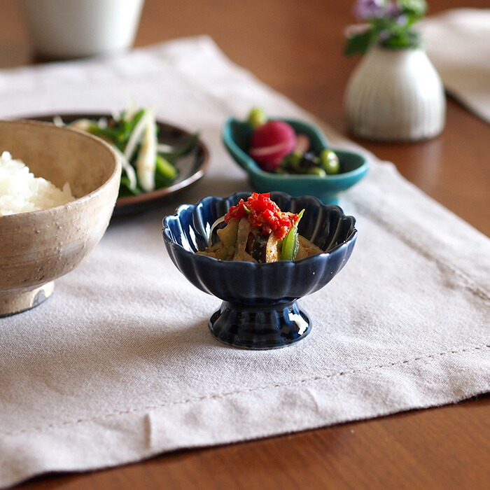 トウジキトンヤ　ぎやまん　高台珍味　茄子紺　/　TOJIKI　TONYA