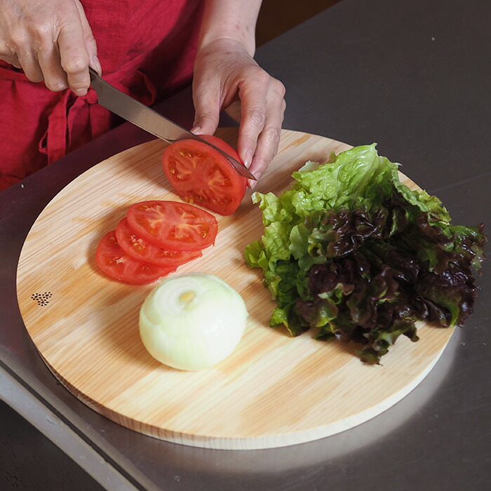 【プロキッチンオリジナル】四万十ひのき　まるいまな板　35cm（2cm厚）　/　PROKITCHEN