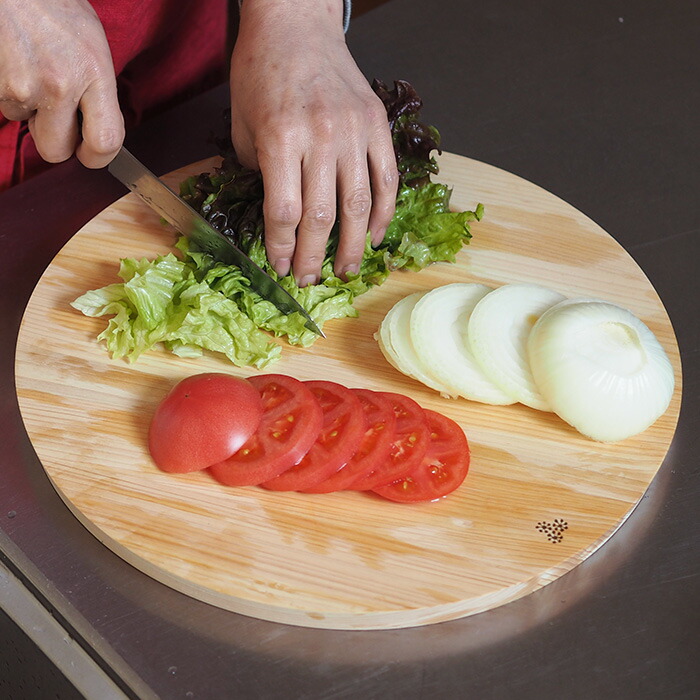 【プロキッチンオリジナル】四万十ひのき　まるいまな板　35cm（2cm厚）　/　PROKITCHEN