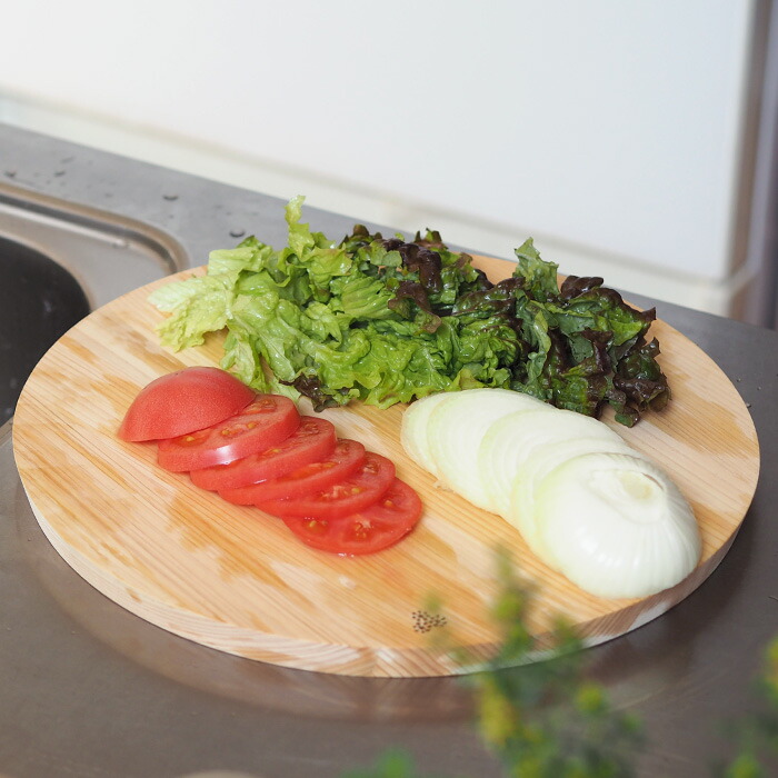 【プロキッチンオリジナル】四万十ひのき　まるいまな板　35cm（2cm厚）　/　PROKITCHEN