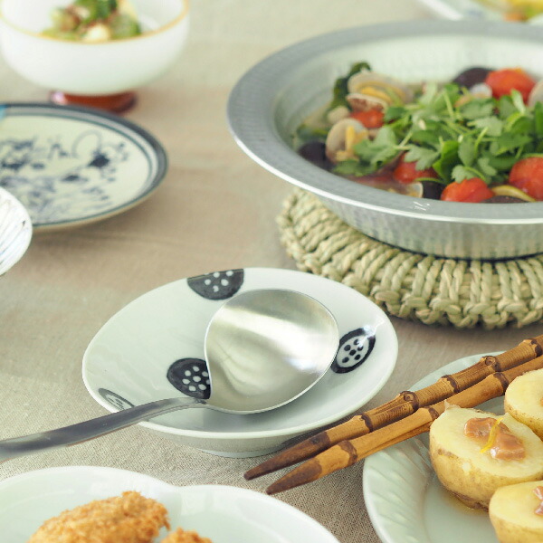 徳永遊心窯　黒呉須　印判　きゅうり　楕円浅鉢