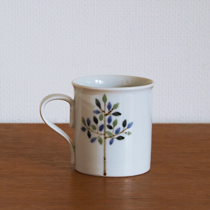 徳永遊心窯　染付　木立　マグカップ