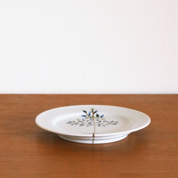 徳永遊心窯　染付　木立　5寸皿