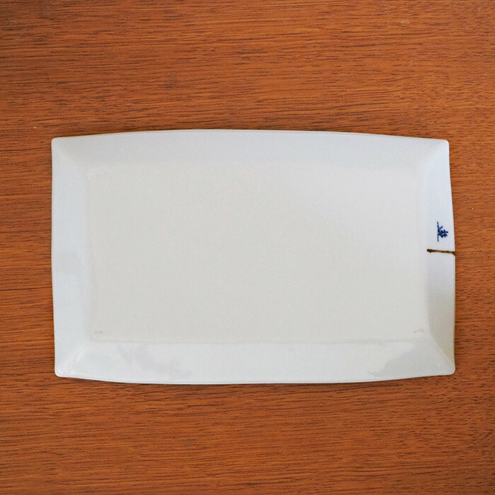 徳永遊心窯　染付　木立　長角皿