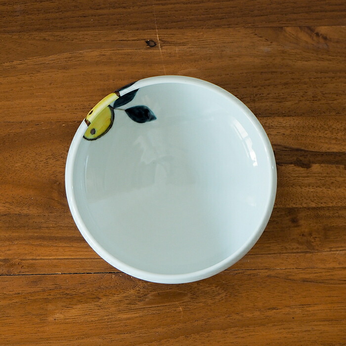 徳永遊心窯　色絵　みかん　4.5寸鉢