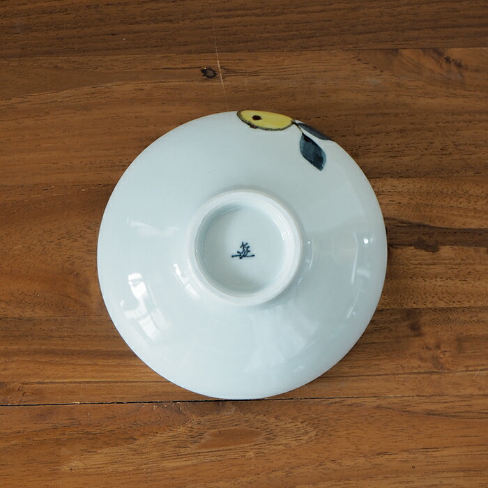 徳永遊心窯　色絵　みかん　4.5寸鉢