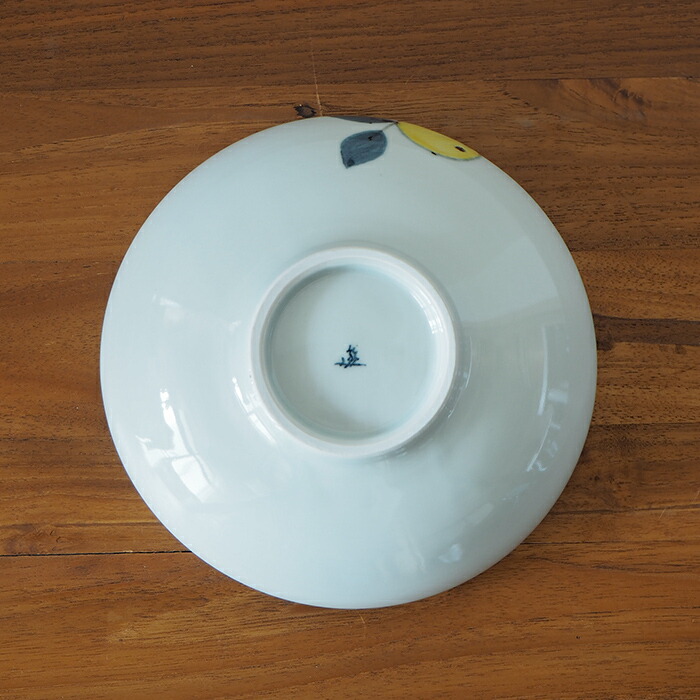 徳永遊心窯　色絵　みかん　6寸鉢