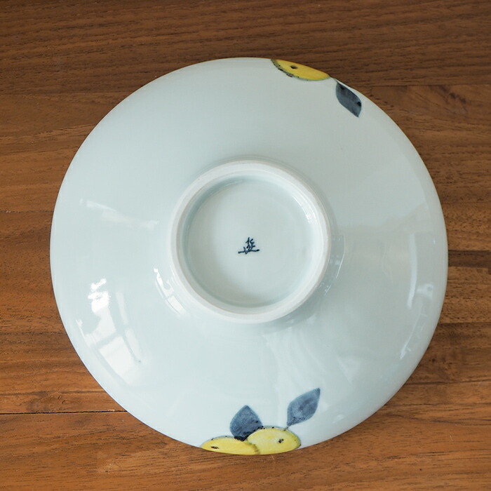 徳永遊心窯　色絵　みかん　7寸鉢