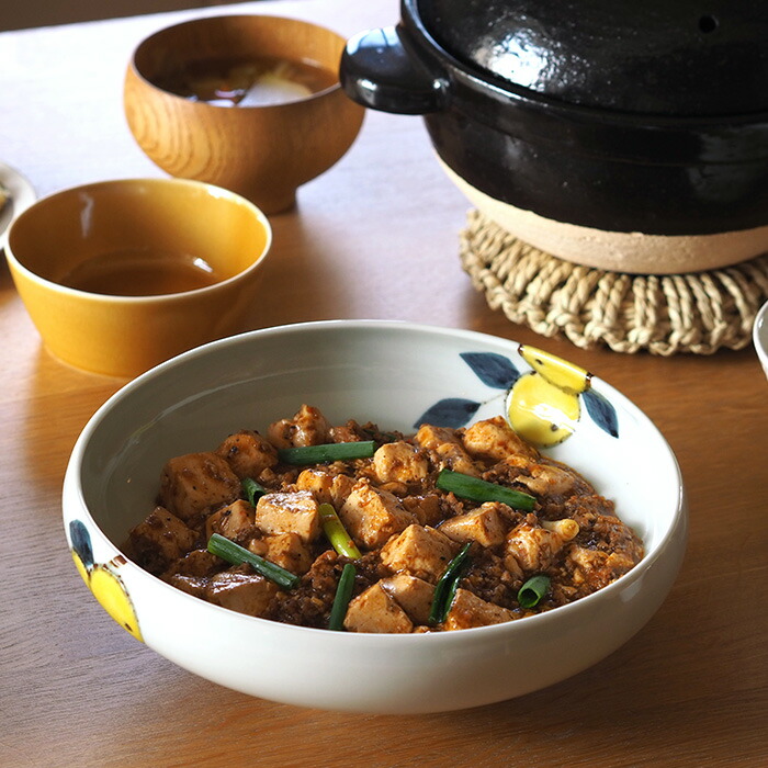 徳永遊心窯　色絵　みかん　7寸鉢