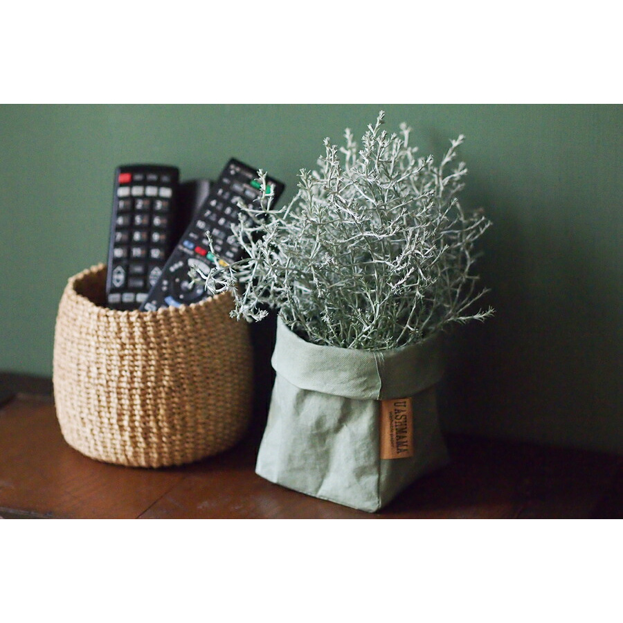 【取扱終了】ウォッシュママ　ウォッシャブルペーパーバッグ　SS（ピッコロ）　セージ　/　UASHMAMA