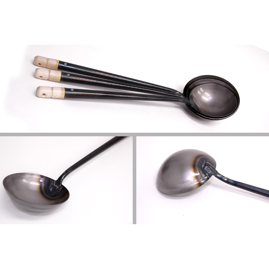 【公式】【ご購入はお一人様1点まで】山田工業所　中華お玉　パイプ柄　（小）　空焚き済み