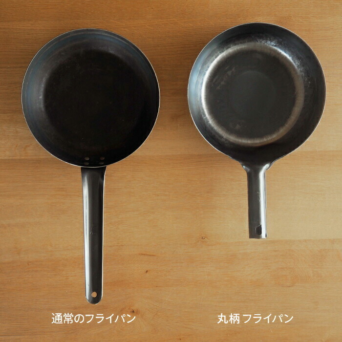 【公式】山田工業所　鉄打出【丸柄フライパン】 （2.3mm） 22cm 空焚き済み