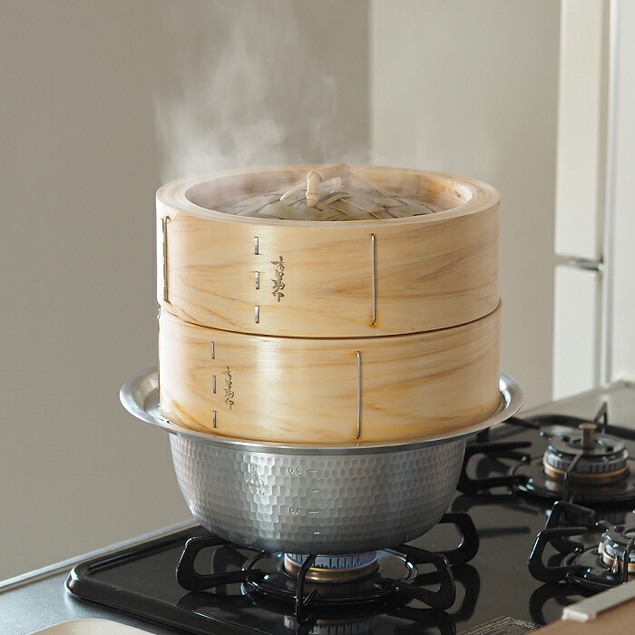 山一　ひのき中華せいろ　のせ蓋　24cm　身＆蓋セット