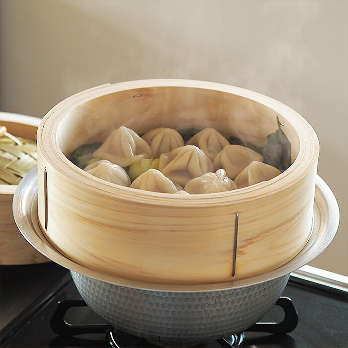 山一　ひのき中華せいろ　のせ蓋　24cm　身＆蓋セット