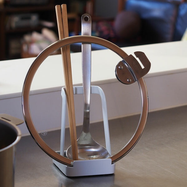 【取扱終了】山崎実業　タワー　お玉&鍋ふたスタンド　ホワイト　/　tower　※