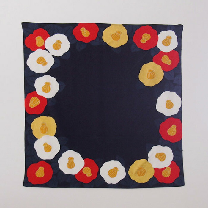 むす美　風呂敷　光悦ちりめん　友禅　椿　テツコン