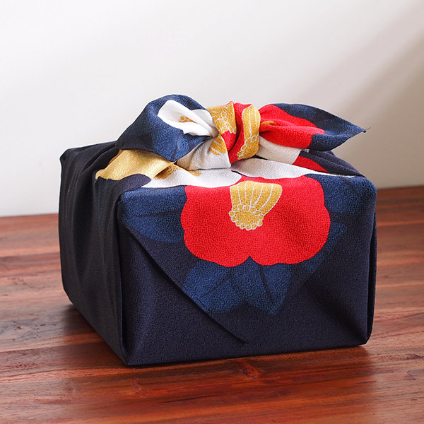 むす美　風呂敷　光悦ちりめん　友禅　椿　テツコン