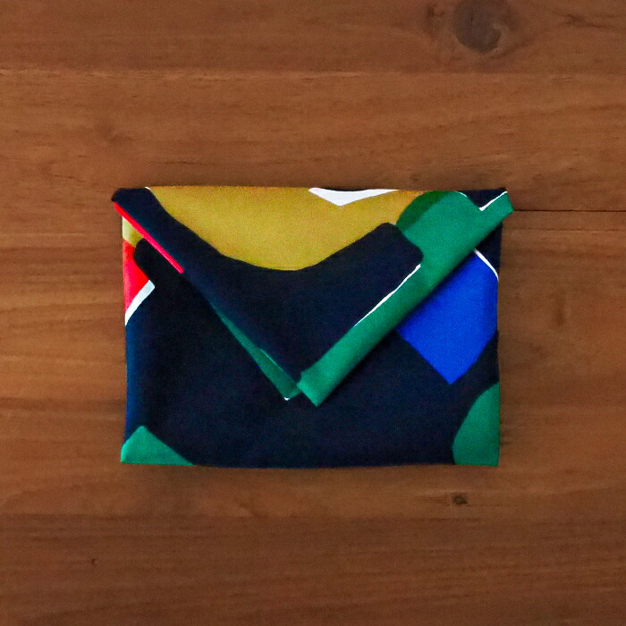 むす美　風呂敷　アクアドロップリサイクル　 鈴木マサル　TREEHOUSE　100cm 　ネイビー