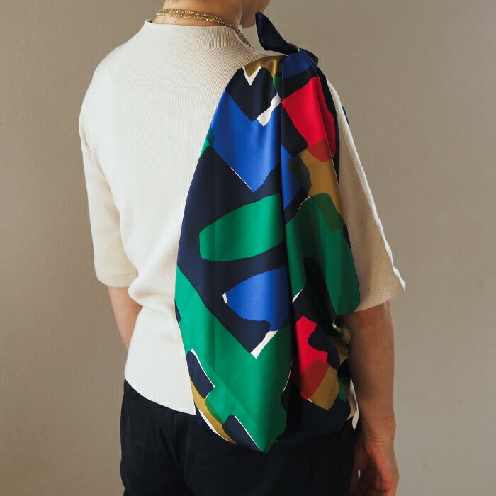 むす美　風呂敷　アクアドロップリサイクル　 鈴木マサル　TREEHOUSE　100cm 　ネイビー