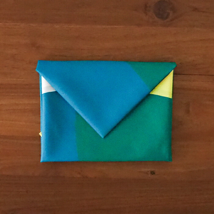 むす美　風呂敷　アクアドロップリサイクル　まる　100cm　ブルー グリーン