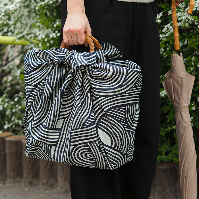 むす美　風呂敷　アクアドロップリサイクル　伊砂文様　結　100cm　ライトカーキ