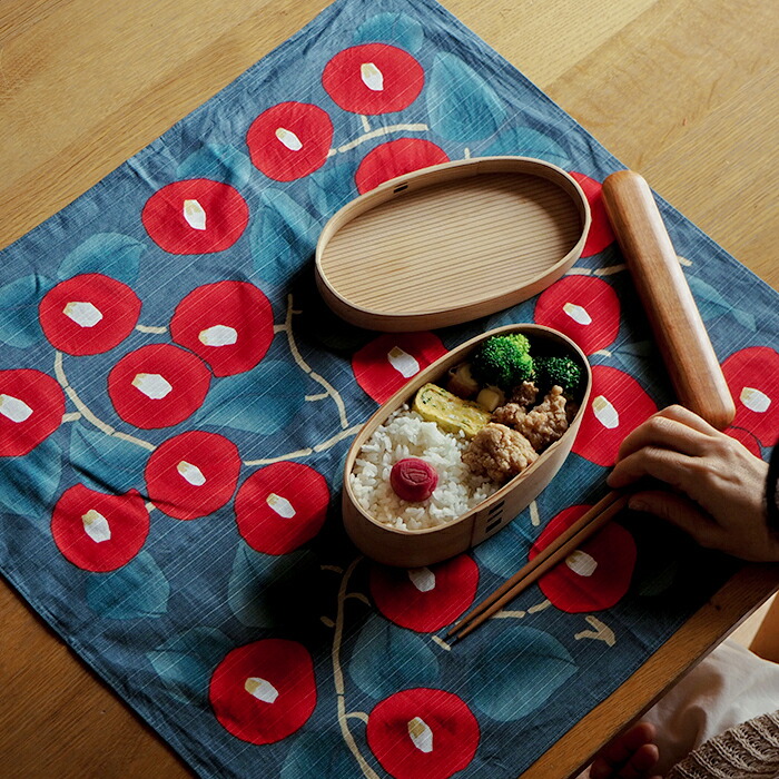 むす美　チーフ　竹久夢二　つばき　48cm　アオネズ