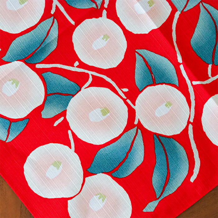 むす美　チーフ　竹久夢二　つばき　48cm　アカ