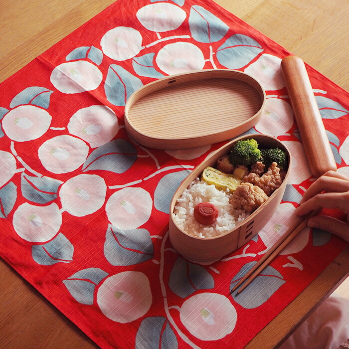 むす美　チーフ　竹久夢二　つばき　48cm　アカ