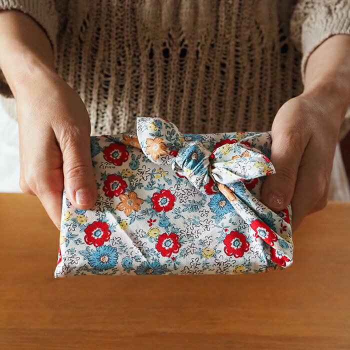 むす美　風呂敷　こはれ　flower　ミニブーケ　45cm　アカ