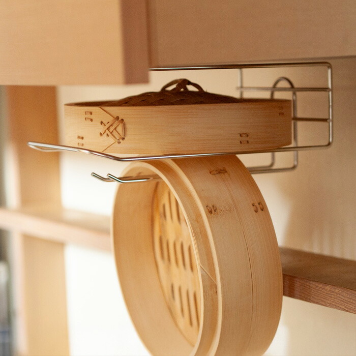 ヨシカワ　せいろも干せる吊り戸棚用引っ掛けラック