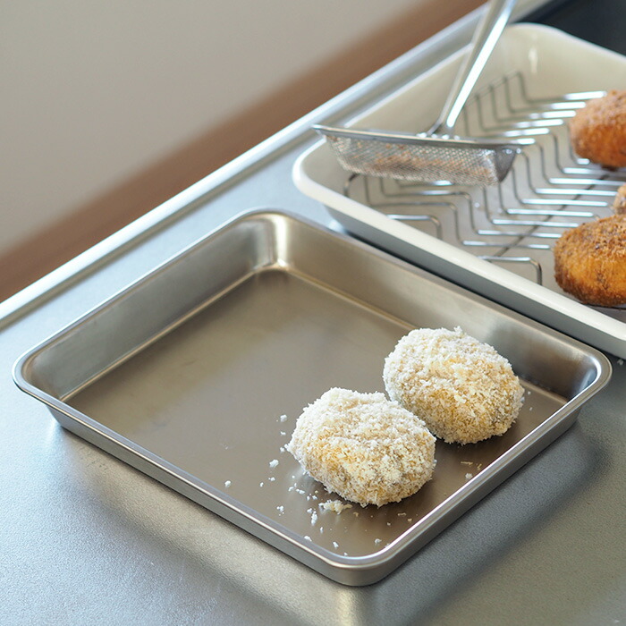 ヨシカワ　ステンレス浅型　角バット　21取（ツヤ消し仕上）