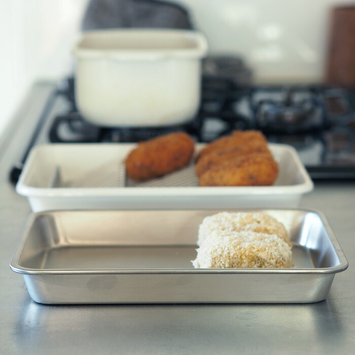 ヨシカワ　ステンレス浅型　角バット　21取（ツヤ消し仕上）