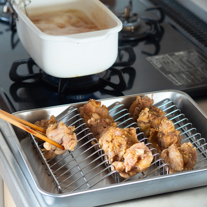 ■ヨシカワ　油切り名人　波型バットアミ＆角バット　15取セット