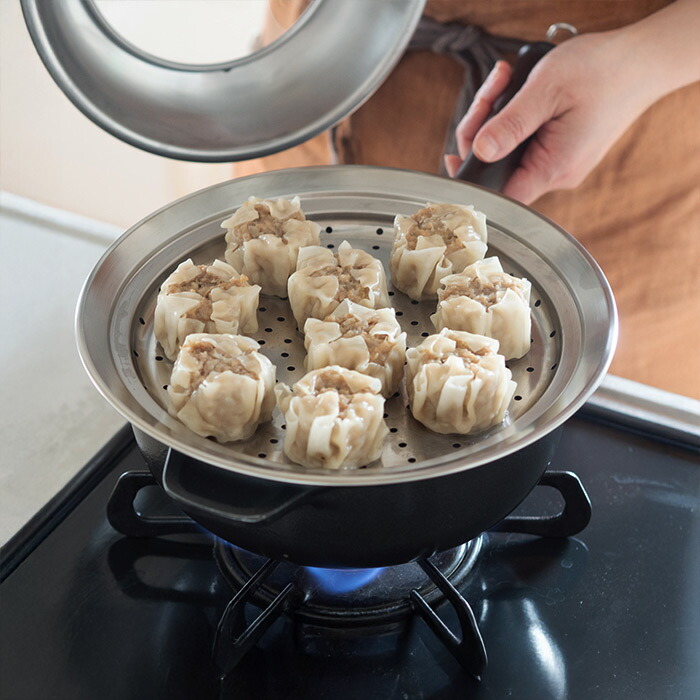 ヨシカワ　見える！フライパン用蒸し器　20～22cm用